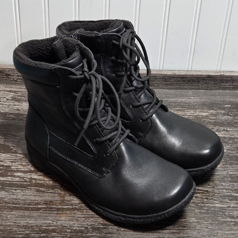 Propet Women's Black Helena Leather Waterproof Comfort Ankle Boots Size 9